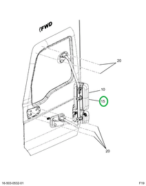 3766400C92 MIRROR,REAR VIEW, CL RH BLACK