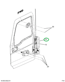 3766405C92 MIRROR,REAR VIEW, CL LEFT HAND