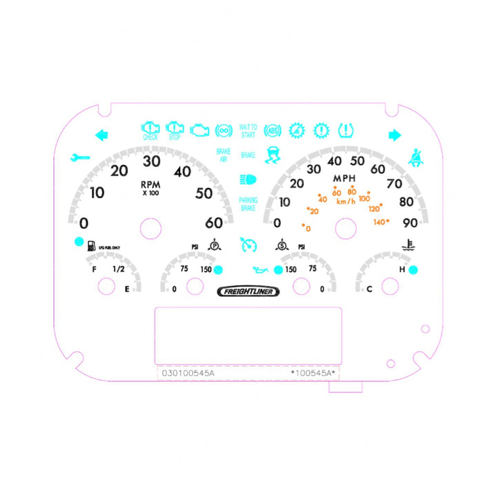 A22-74377-000 PANEL-INST CLSTR,6GAUGE,MPH,TACH,AIR,LPG