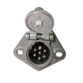 ABP N54A SF7WSSAE SOCKET - 7 PIN, SOLID PIN, 2 HOLE MOUNT,