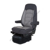 BOS 5100011 L77 SEAT-WR2 LOWPRO HI BK HEAT 2 ARM BLK/GRY