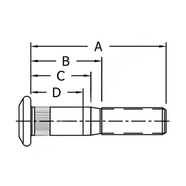 CM  10023571 STUD-WHEEL METRIC,M22 X 1.5MM X 4.72"