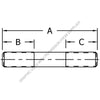 CM  10086580 STUD DOUBLE ENDED  THDLOCK  5/8" X 5.35