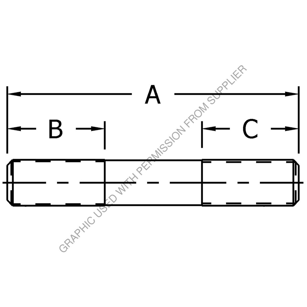 CM  10086580 STUD DOUBLE ENDED  THDLOCK  5/8" X 5.35