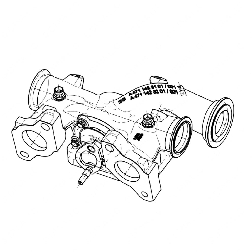 DDE A4711404414 EXHAUST MANIFOLD MULTI-PIECE CENT.PART