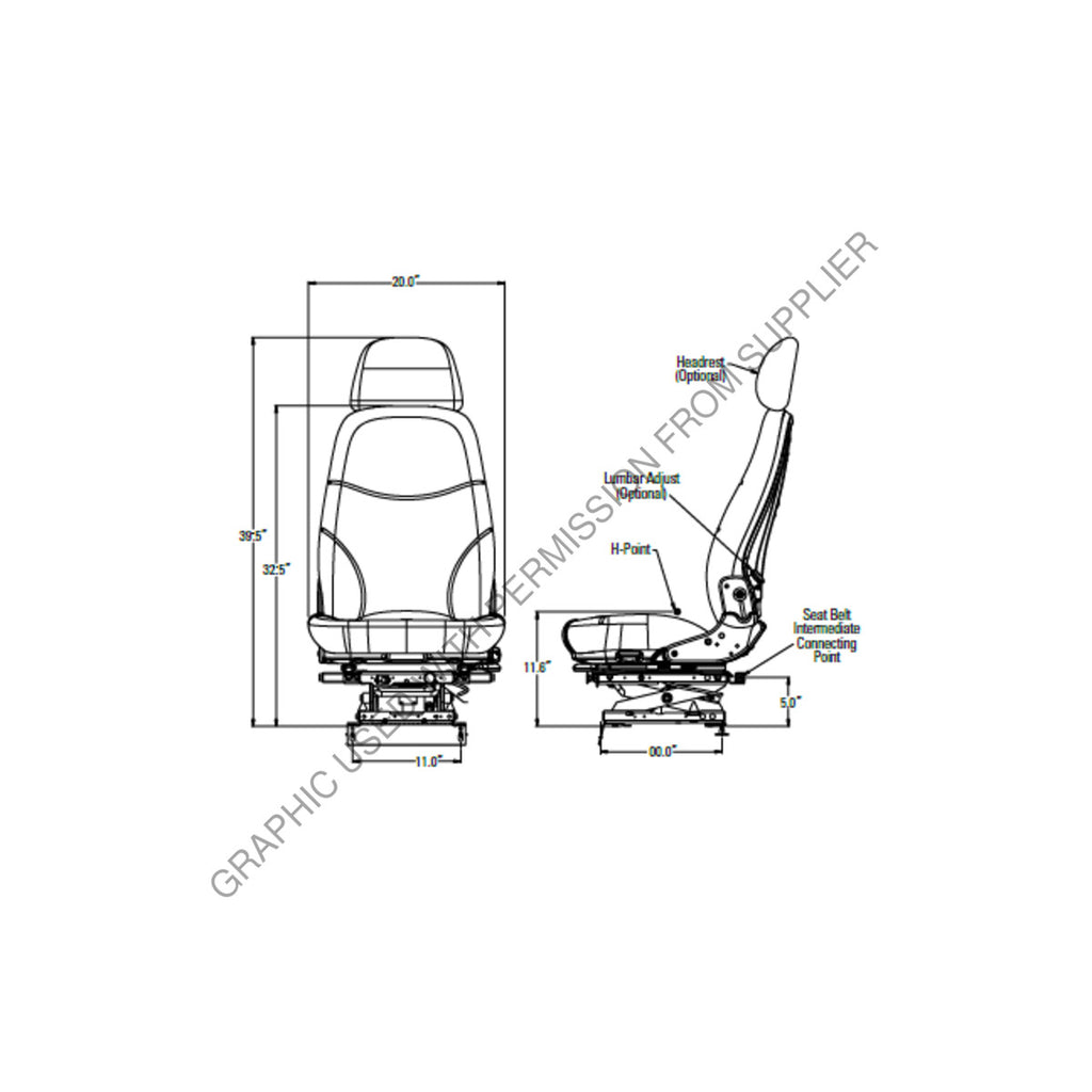 DMS 1CN210YNNNNN SEAT-C2  DUAL SHOCK, AIR LUMBAR, ASPHALT