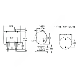 FI  W01 358 9865 AIR SPRING - 1T15VMR8 1/4NPT ST PST BRK