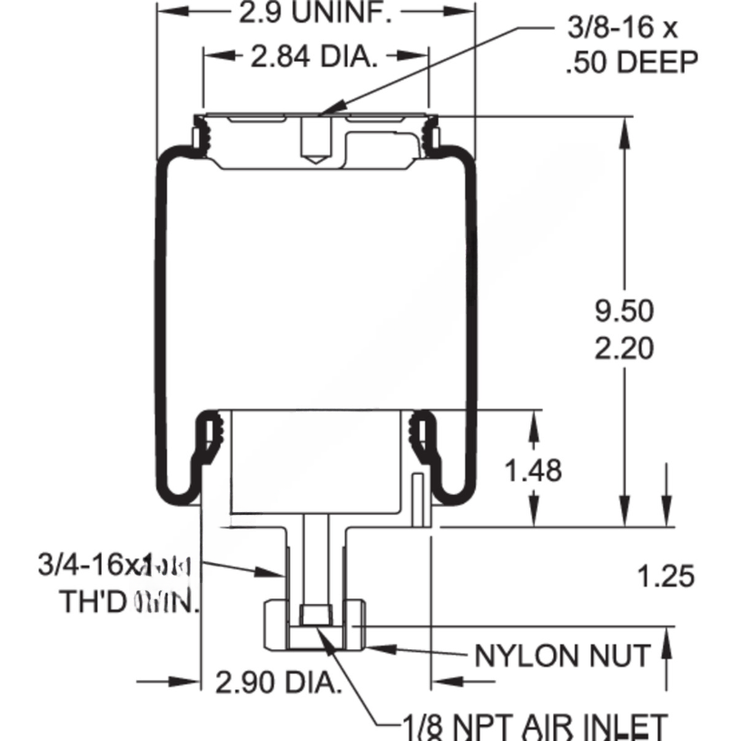 FI  W02 358 7132 70MM 1/8NPT HEX NUT