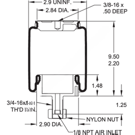 FI  W02 358 7132 70MM 1/8NPT HEX NUT