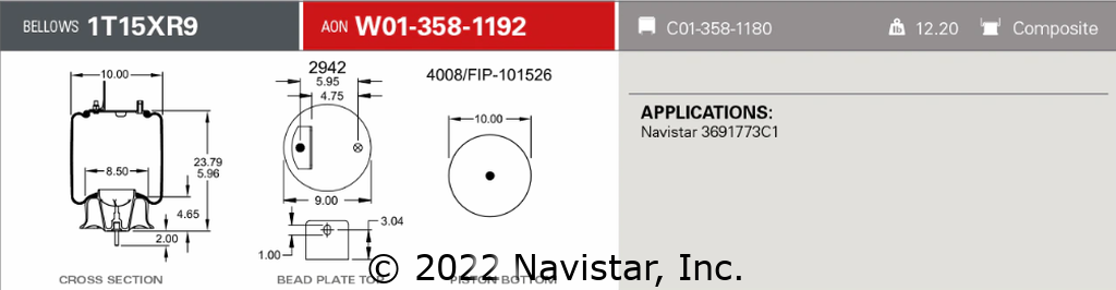 FLTA1R12689 AIR SPRING