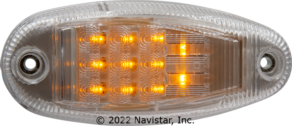 FLTCMN62011AC 11 LED, OVAL CLEAR /AMBER INTE