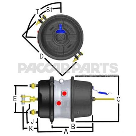 GC3636CW CHAMBER-BRAKE HALDEX 3036