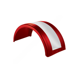 GRN NF180PX5SS POLY ROUND FENDER RED SS STRIPS