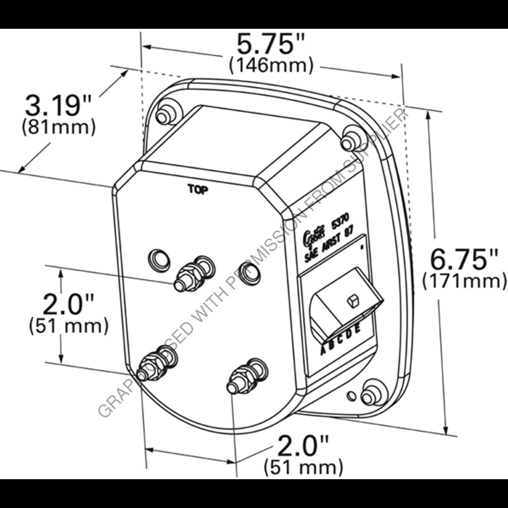 GRO 53762 3 STUD STOPTAIL LAMP