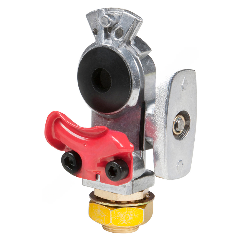 GRO 81 0001 SBRS GLADHAND, SHUT OFF, 3/8 BULKHEAD, RED, W