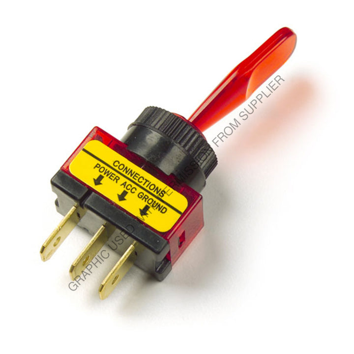 GRO 82 1905 TOGGLE SWITCH, I/O GLOW, 20 AMP, RED
