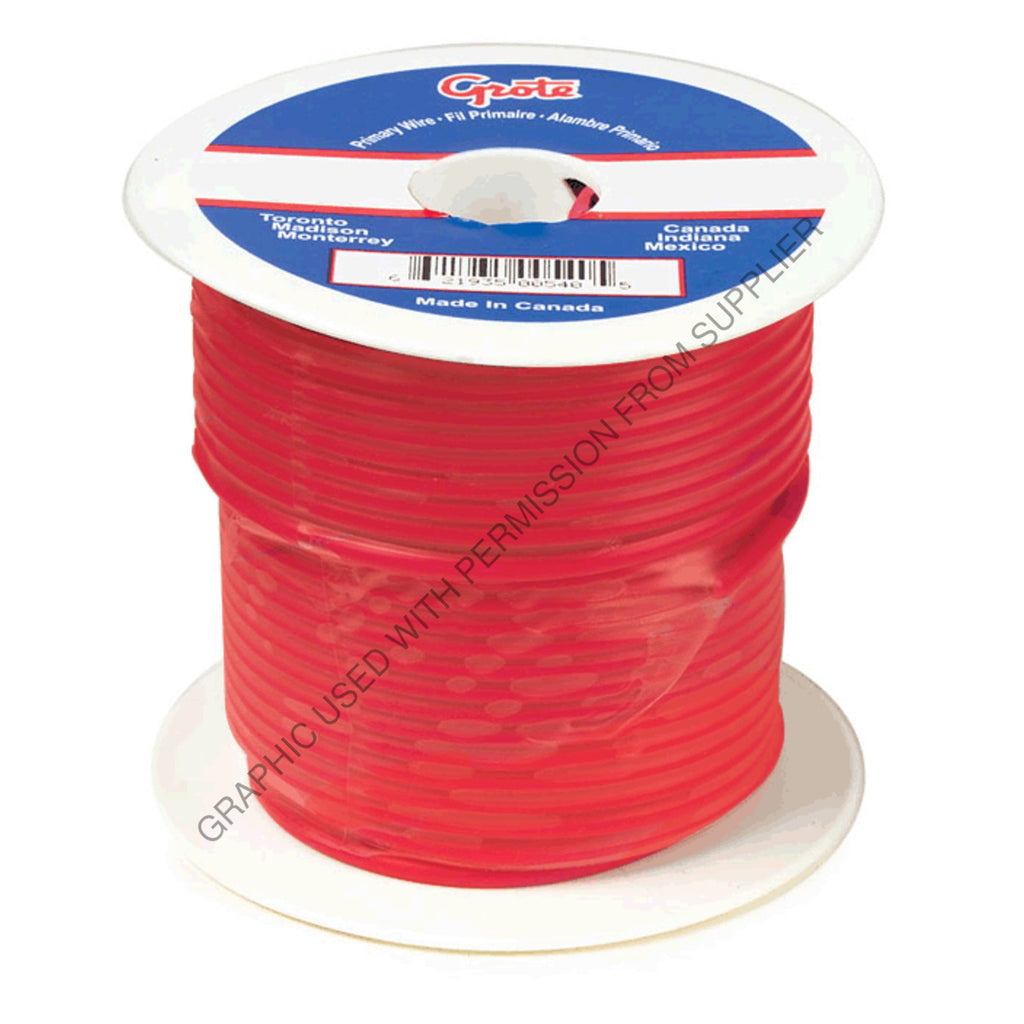 GRO 87 6000 TEMP PRIMARY WIRE, 12 GAUGE, RED, 100 FT SPOO