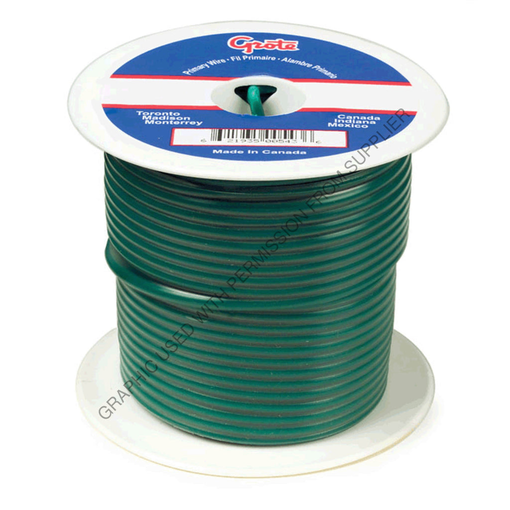 GRO 87 6006 TEMP PRIMARY WIRE, 12 GAUGE, GREEN, 100 FT SP