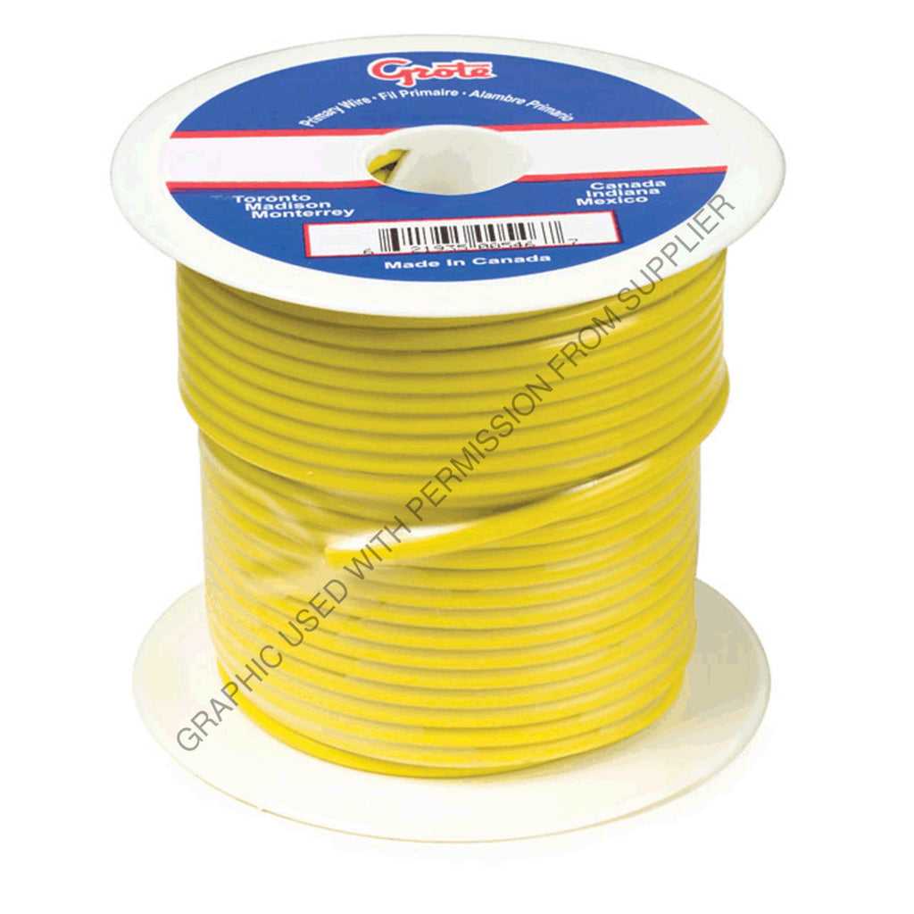 GRO 87 8011 TEMP PRIMARY WIRE, 16 GAUGE, YELLOW, 100 FT S