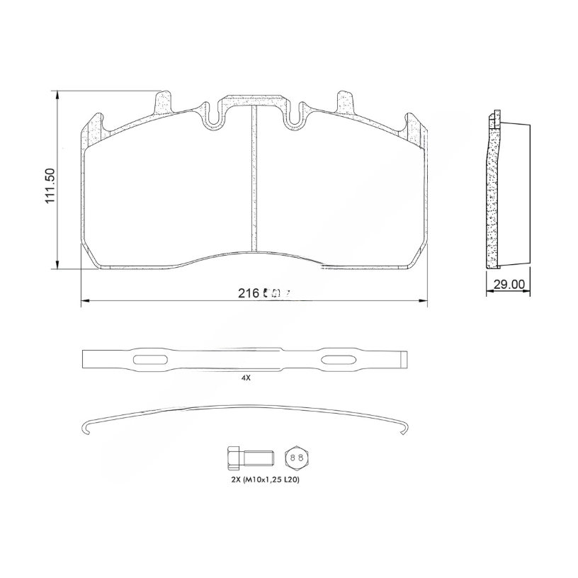 HDX MPBD1370CV MIDLAND DISC BRAKE PAD REPAIR KIT