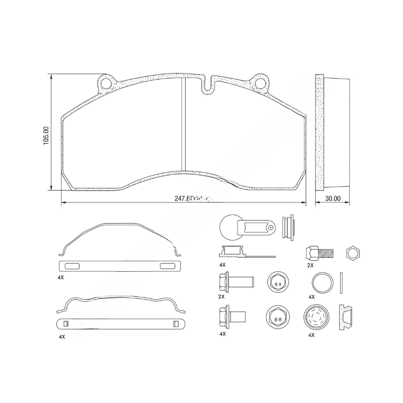 HDX MPBD1441HD DISC BRAKE PAD EXTREME TEMP BRAKING