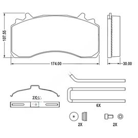 HDX MPBD2061HD AIR DISC PADS-WABCO MAXXU-HD, HI TEMP