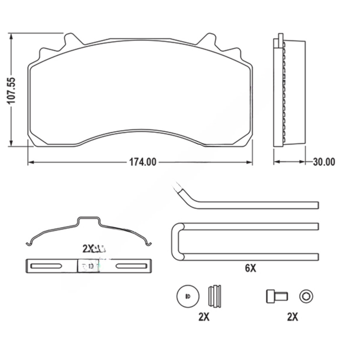HDX MPBD2061HD AIR DISC PADS-WABCO MAXXU-HD, HI TEMP