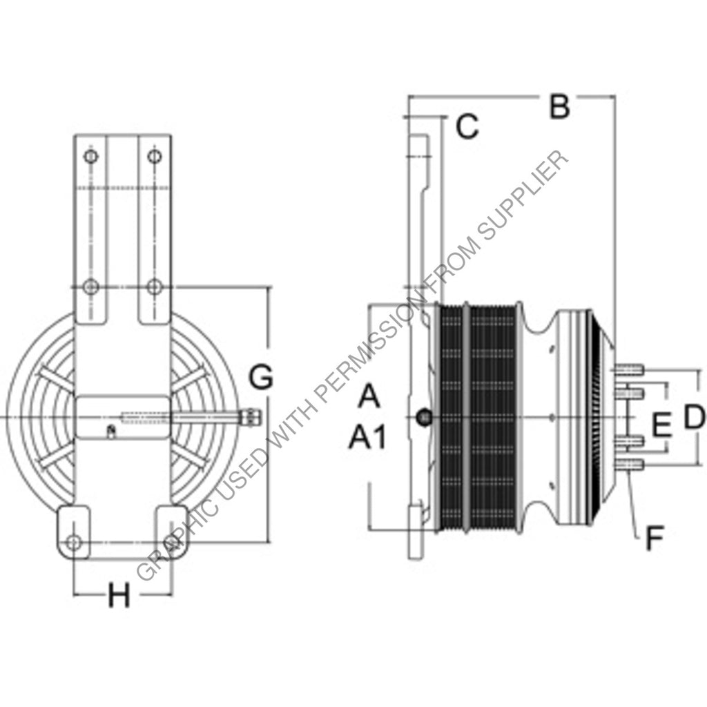 HOR 79A9906 CLUTCH-DMA2S-CUM,228.6,8PK/1V,126.9