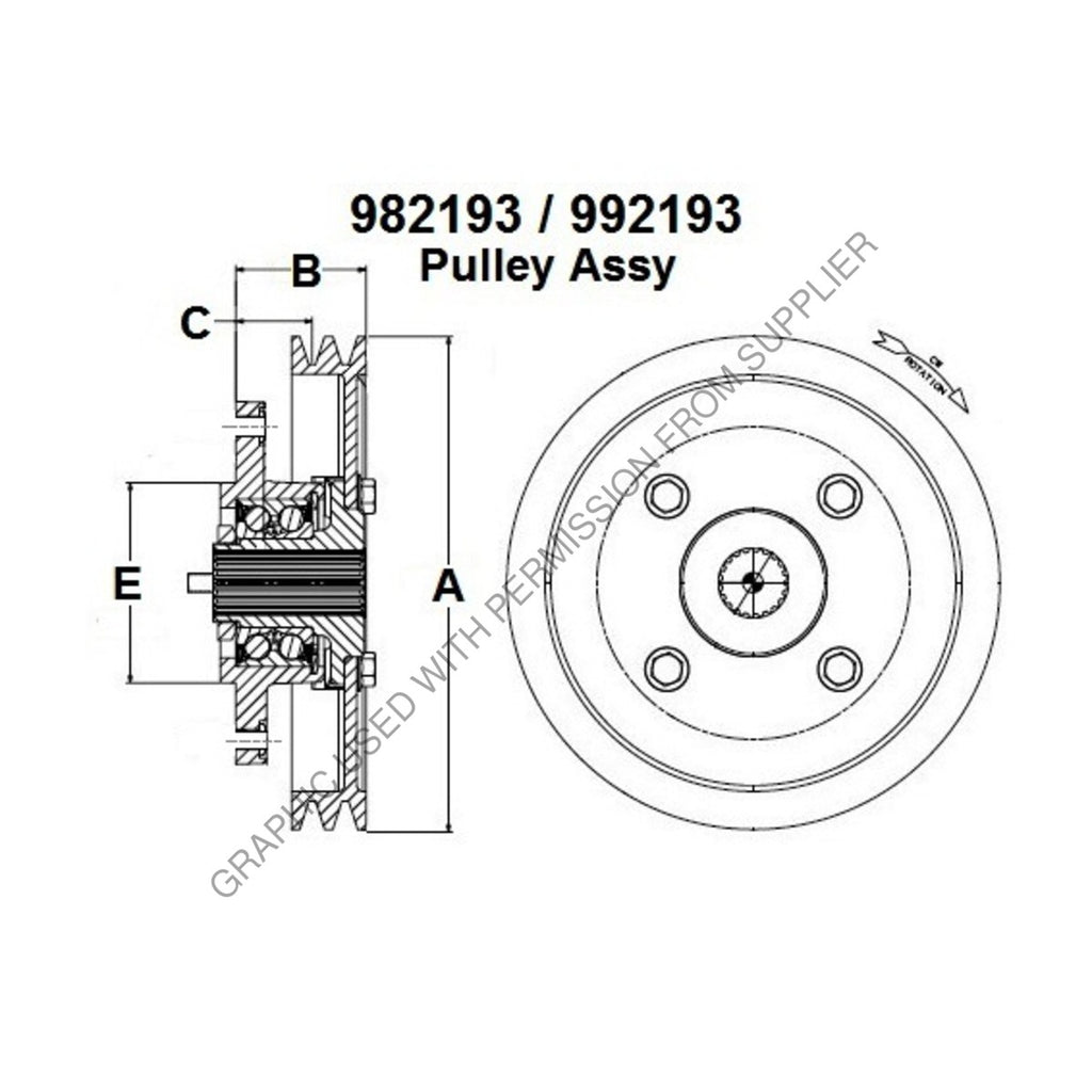 HOR 992193 ASSEMBLY,LIVE CENTER W/PULLEY