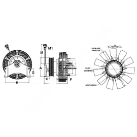 HOR 995787 KIT,CLUTCH AND FAN,RCV250 AND HS11