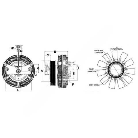 HOR 995788 KIT,CLUTCH AND FAN,RCV250 AND HS11