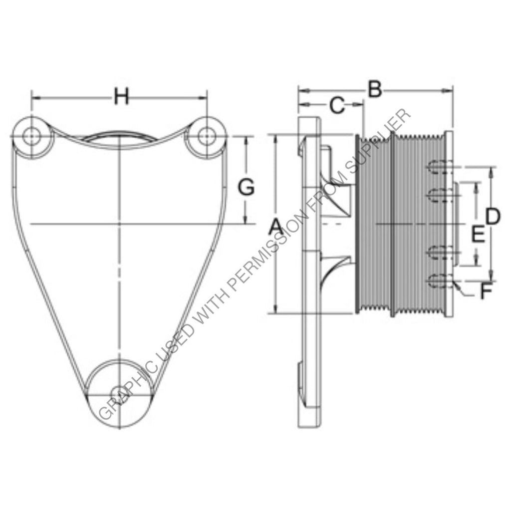 HOR 99A2056 HUB DRIVE DH MAC 149 9 6PK 10PK 65 0 PLT