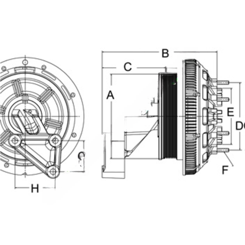 HOR 99A9962 CLUTCH-DMADV2S,CUM,191.0,8-PK,126.9 PLT