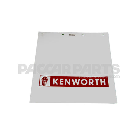 K213-2510 MUDFLAP-POLY WHITE 24X27 KW LOGO