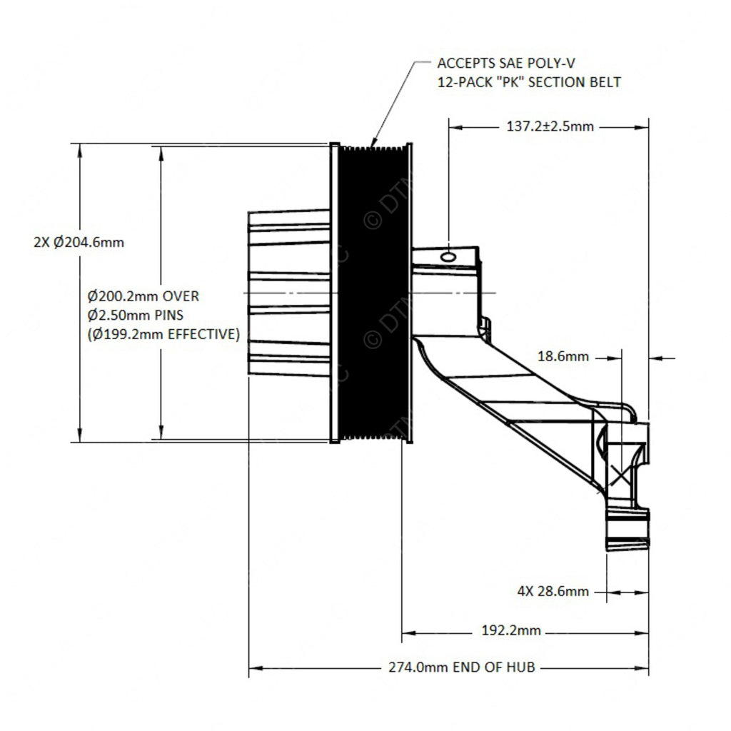 KYS 010022997 HUB,FAN DRIVE,CUM ISX