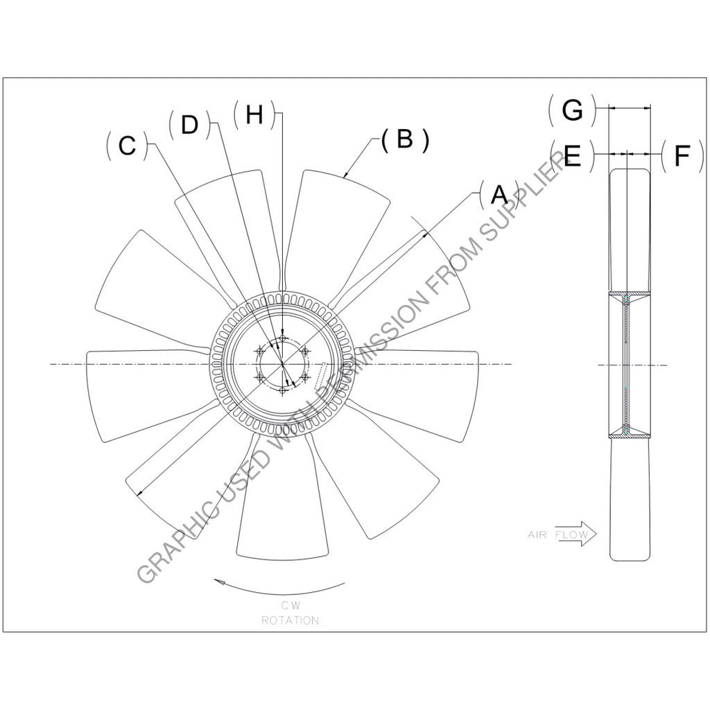 KYS 4735 41498 01 PILOT FAN 28.5 DIA