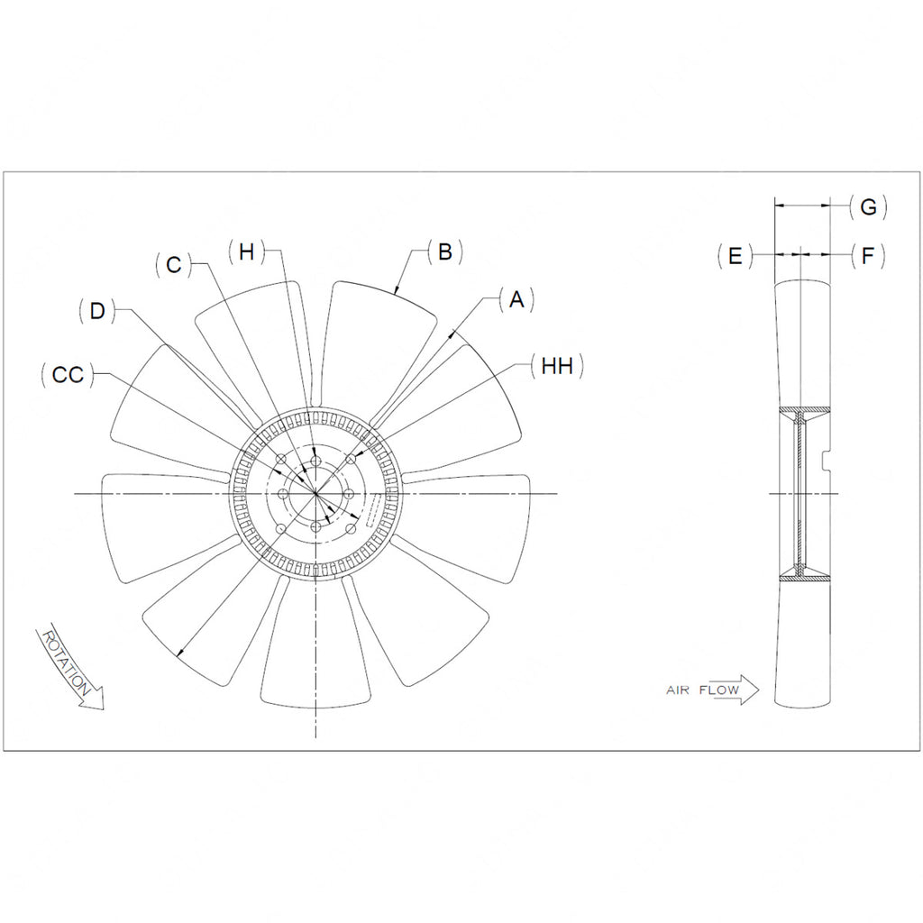 KYS 4735 43368 04 FAN 26X9, 352PW, 100