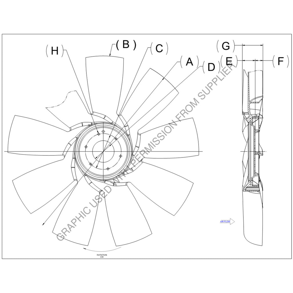 KYS 4735 44566 06 COOLING FAN,30 ,9 BLADE,HDX