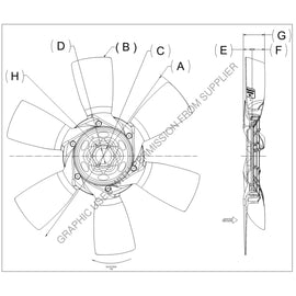 KYS 4735 44830 01 FAN-32X6,3.50PW,2.56PLT,ND