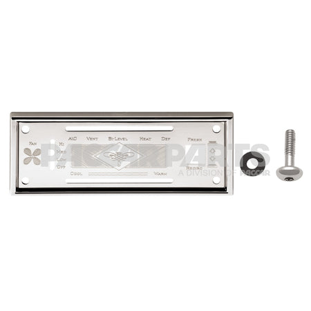MC168 PLATE-SS A/C HTR CTRL W/CHR BEZ & SCREWS