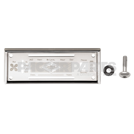 MC168 PLATE-SS A/C HTR CTRL W/CHR BEZ & SCREWS