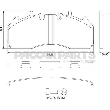 MPBD1708HD AIR DISC BRAKE PAD HIGH FREQUENCY EXTREM