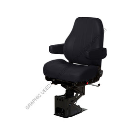 NTS 50765 305 SEAT, CAPTAIN MID VYL BLK W/ ARMS