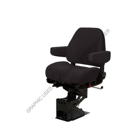 NTS 50766 365 SEAT, CAPTAIN LO CLTH BLK W/ ARMS