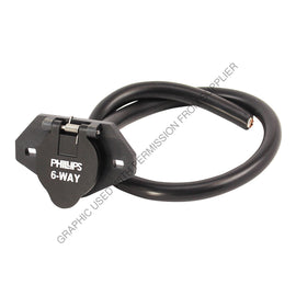 PHM 16 600 SOCKET, 6-WAY, LOW TEMP, W/2 CBL