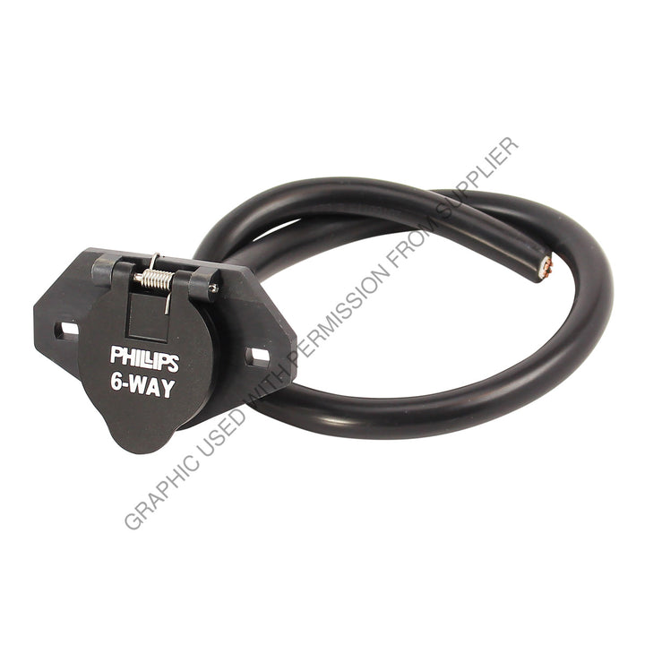 PHM 16 600 SOCKET, 6-WAY, LOW TEMP, W/2 CBL