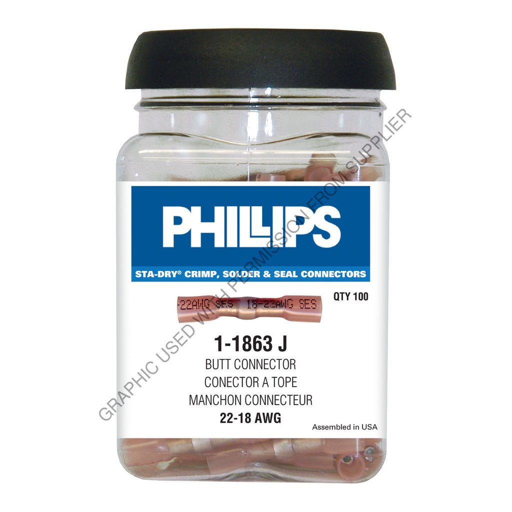 PHM 1 1863J S-D CRIMP SOLDER & SEAL 22-18 GA 100/JAR
