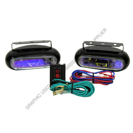 PMG V582 2 HALOGEN FOG/DOCKING LIGHT SLIM OVAL BLAC