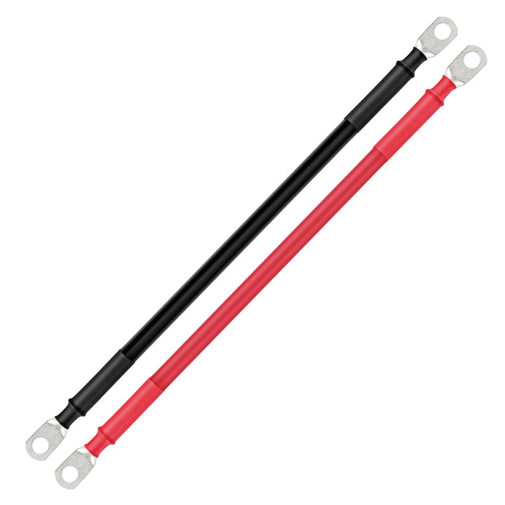 RS-2A4F5 2 Gauge 5/16” Battery Cables | Pair of 2AWG Red and Black Pure Copper Inverter Battery Cables with 5/16” Lugs (4 Feet Red & Black (Set))