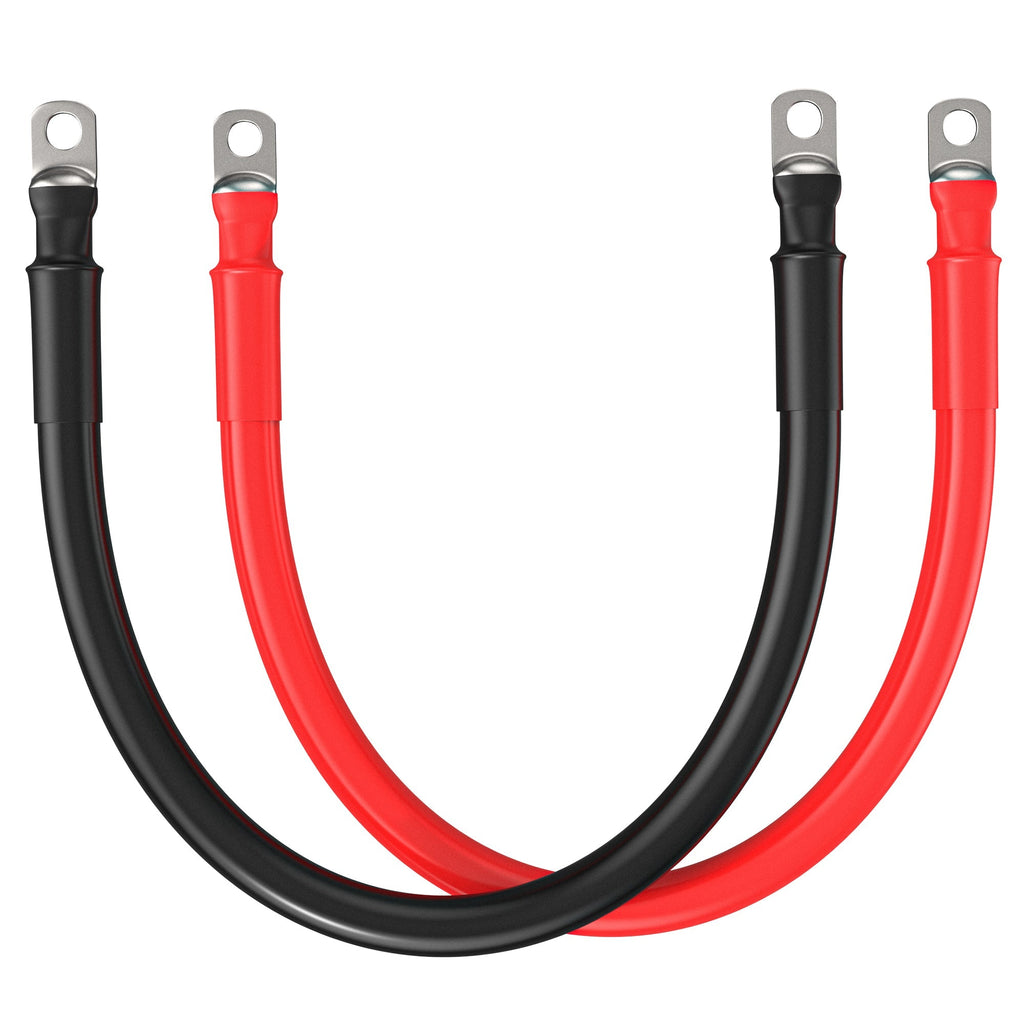 RS-6A6F5 6 Gauge 5/16” Battery Cables | Pair of 6AWG Red and Black Pure Copper Inverter Battery Cables with 5/16” Lugs (6 Feet Red & Black (Set))